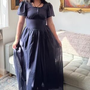 Midnight Blue Poet Dress in XL